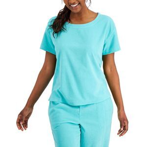 Jenni Womens Terry Cloth Crewneck Top